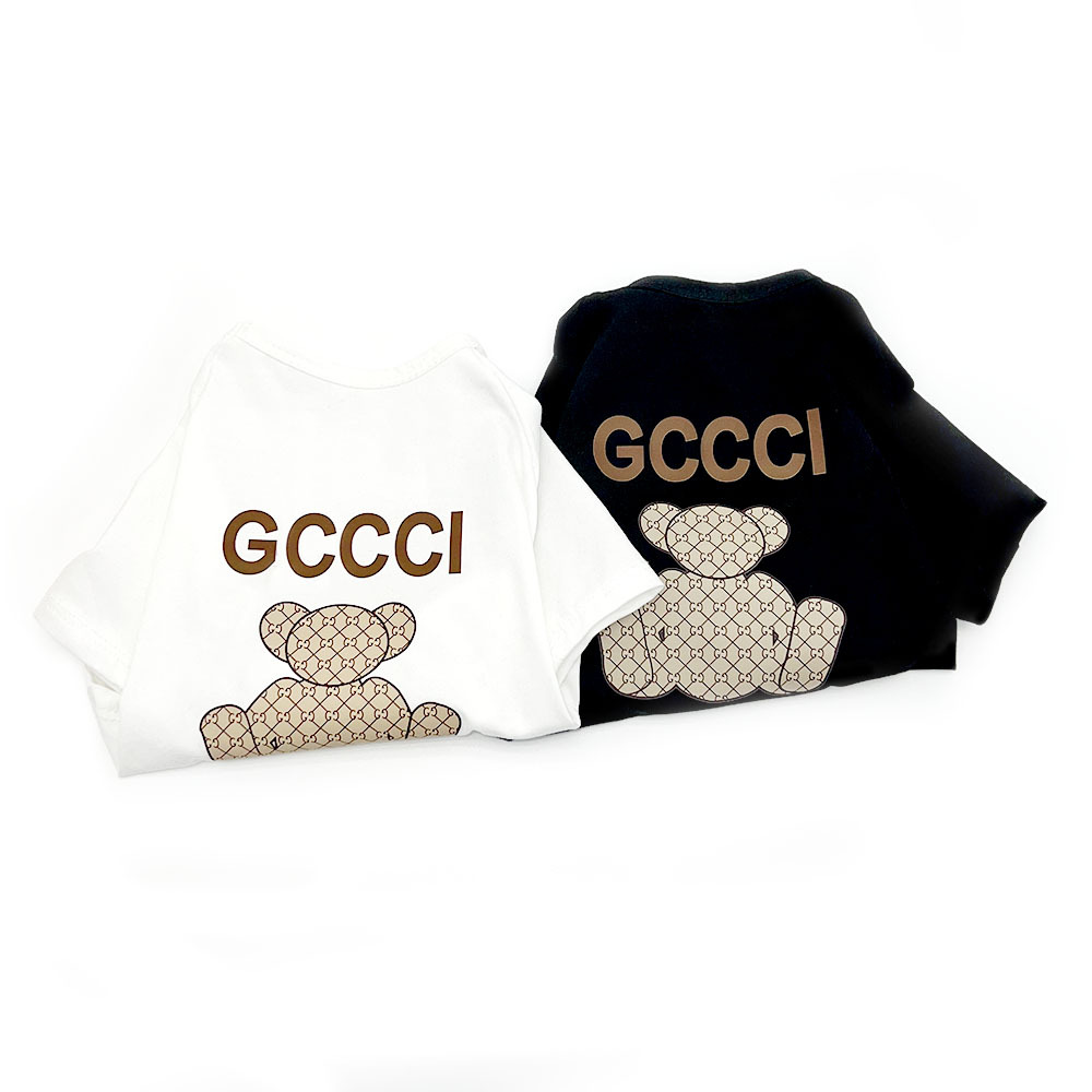 Designer Vintage Monogram Summer Shirts & Tees for Dogs, Luxury Pet Clothes, Fit Small, Medium & Large Pets including French Bulldogs, Corgis, Bichons