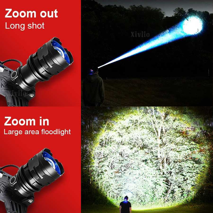860000000LM Ultra Powerful LED Headlamp Super Bright Long Range 4500M Head Flashlight Rechargeable Head Lantern Fishing Hunting H260718 - view 7