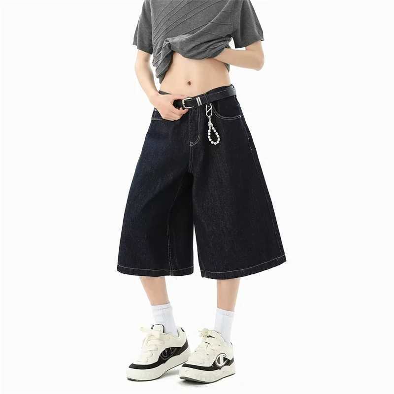 Mens High Street Multi-Pocket Summer Y2K Cargo Jorts American Casual Straight Leg Baggy Denim Shorts Hip Hop Retro Short JeansJ260713 - view 4