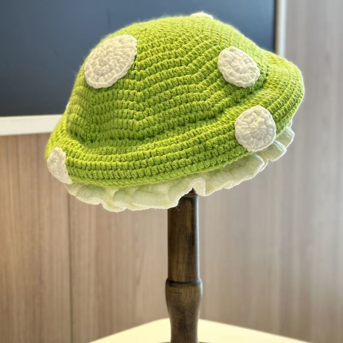 Beanie Skull Caps Mushroom-Themed Winter Crochet Beanie for Women - Flattering Face Shape Knit Fisherman Hat with Forest Fairy Tale Charm Cute and War - view 9