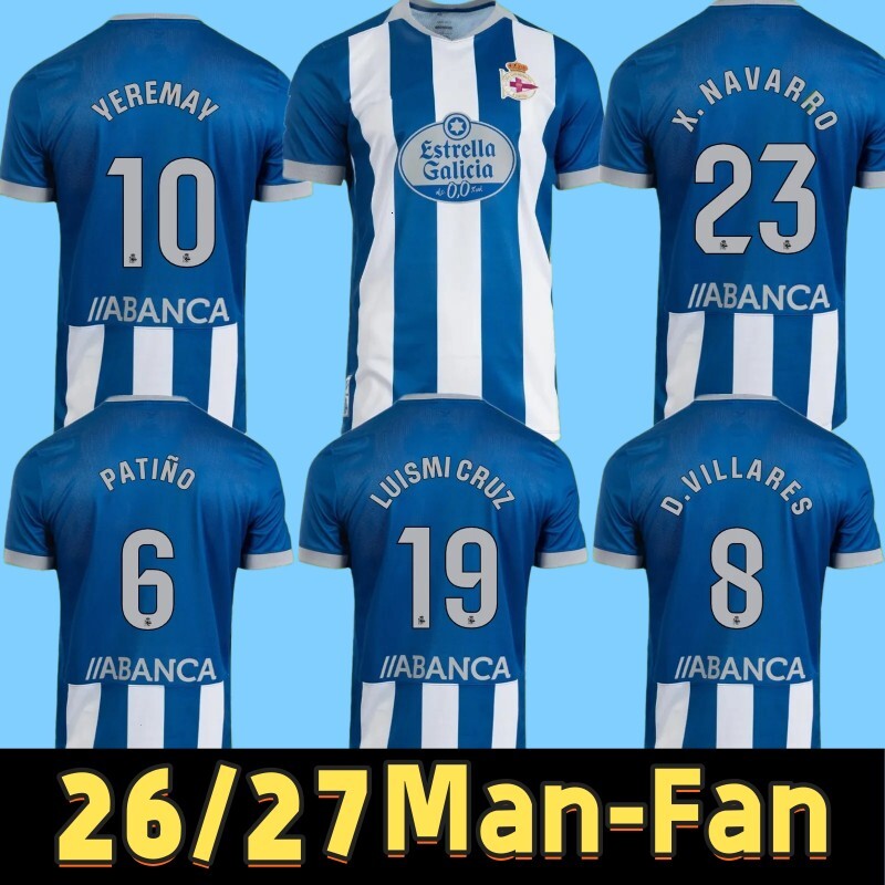 Deportivo De La Coruna2026 2027 Maglie Da Calcio Lucas Bouldini Yeremay Soriano Petxa Barbero Davo Gauto Ximo Casa Lontano 3° 26 27 Maglia Da Calcio-image