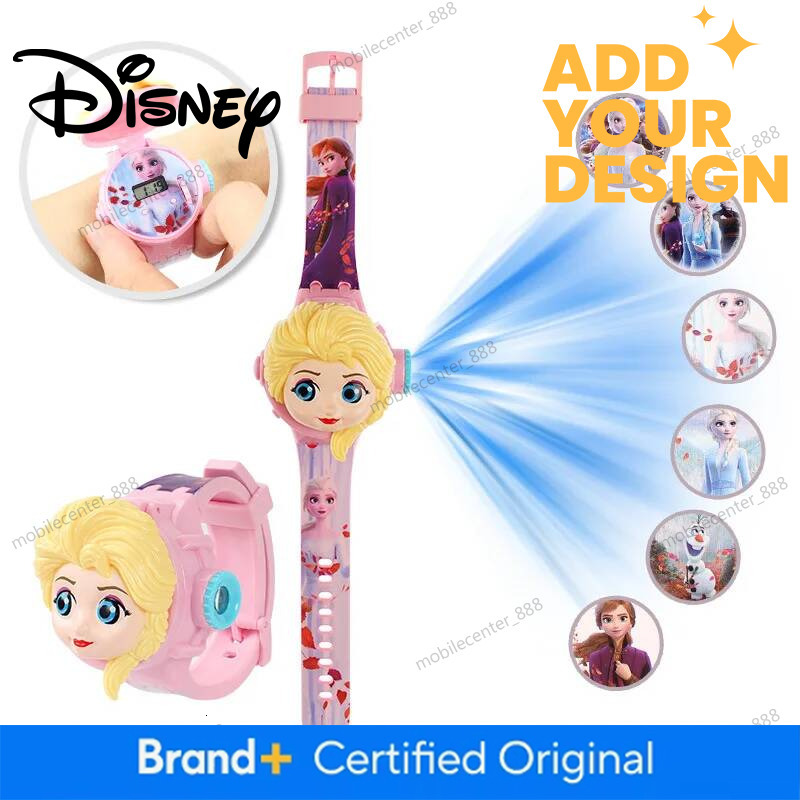 Fashion Stitch Projection Children Watches for Girls Unicorn Minnie Princess Elsa Kids Watch Digital Clock Student Toys Gifts - view 6