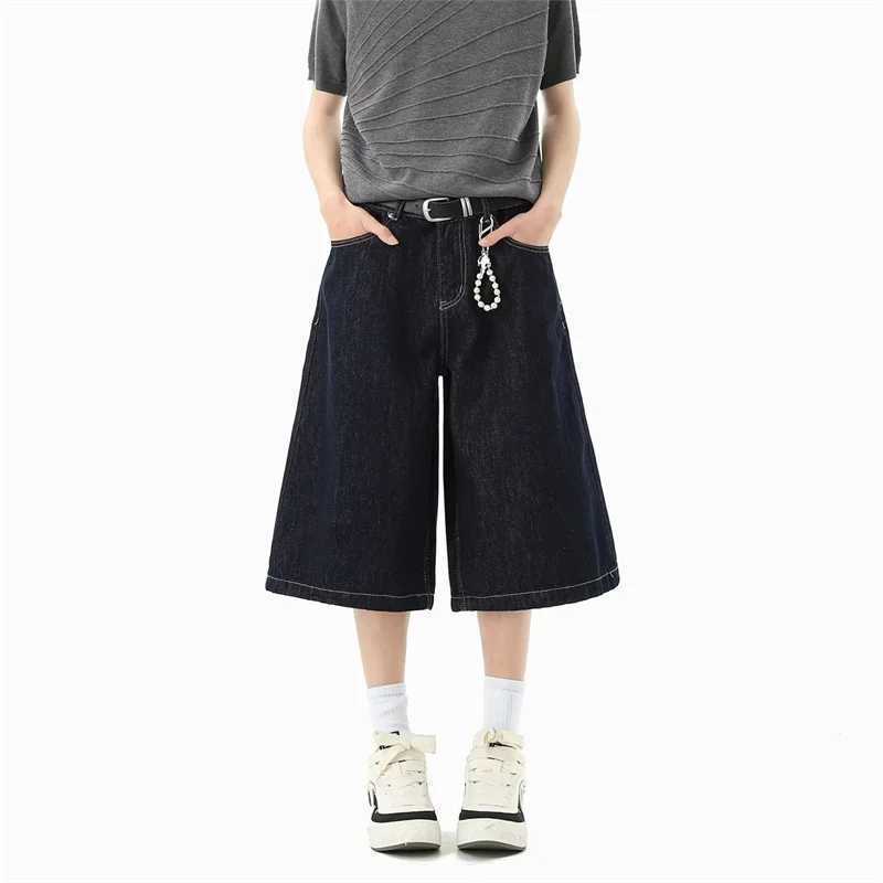 Mens High Street Multi-Pocket Summer Y2K Cargo Jorts American Casual Straight Leg Baggy Denim Shorts Hip Hop Retro Short JeansJ260713 - view 5