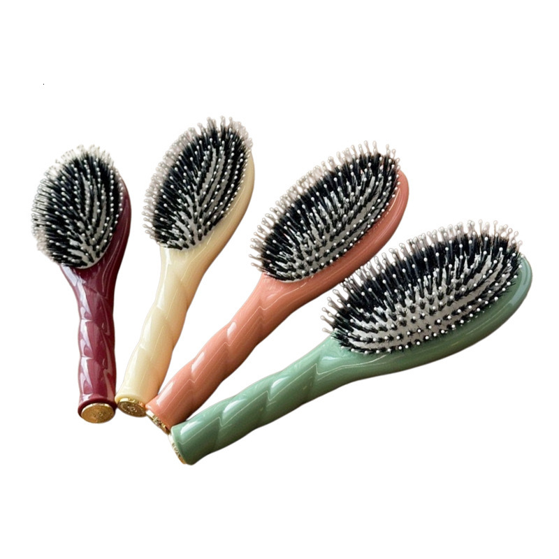 Luxury Hair Brushes Large Size Boar Bristle Brush Air Cushion Comb Scalp Massage Detangling Hair Styling Tool Fast Shipping Y260718 - view 5