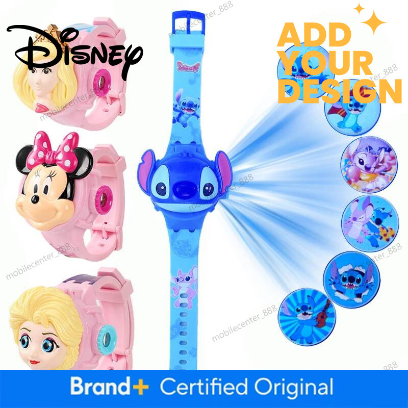 Fashion Stitch Projection Children Watches for Girls Unicorn Minnie Princess Elsa Kids Watch Digital Clock Student Toys Gifts