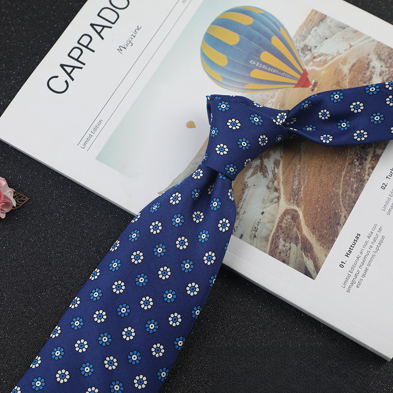 Men's Novelty Silk Necktie and Tie-and-Hanky Set, Wide 9 cm Woven Tie with Lavender Grid Sailboat Print, Wool Lining, Leisure Neckwear Accessory for W - view 8