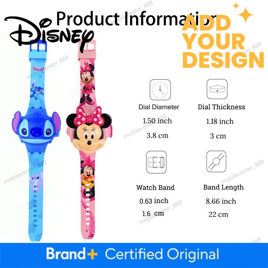 Fashion Stitch Projection Children Watches for Girls Unicorn Minnie Princess Elsa Kids Watch Digital Clock Student Toys Gifts - view 7