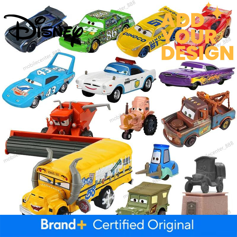 Disney Pixar Toy Car 2/3 Lightning Mcqueen Fritter Miss Frank Collection 1:55 Die Cast Metal Alloy Model Kid Boy Birthday Gifts