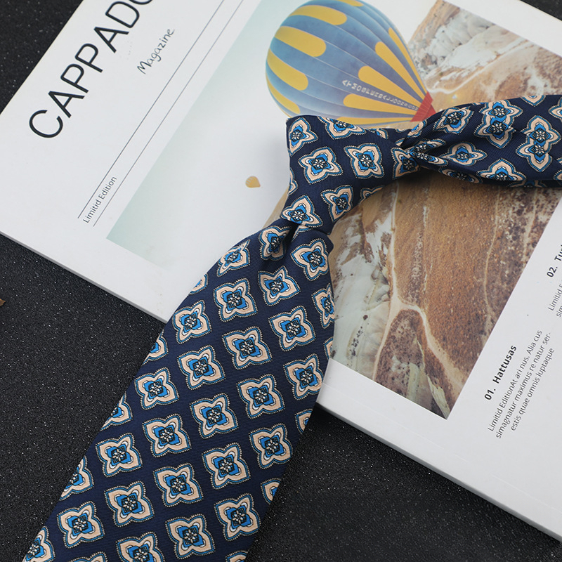 Men's Novelty Silk Necktie and Tie-and-Hanky Set, Wide 9 cm Woven Tie with Lavender Grid Sailboat Print, Wool Lining, Leisure Neckwear Accessory for W - view 4