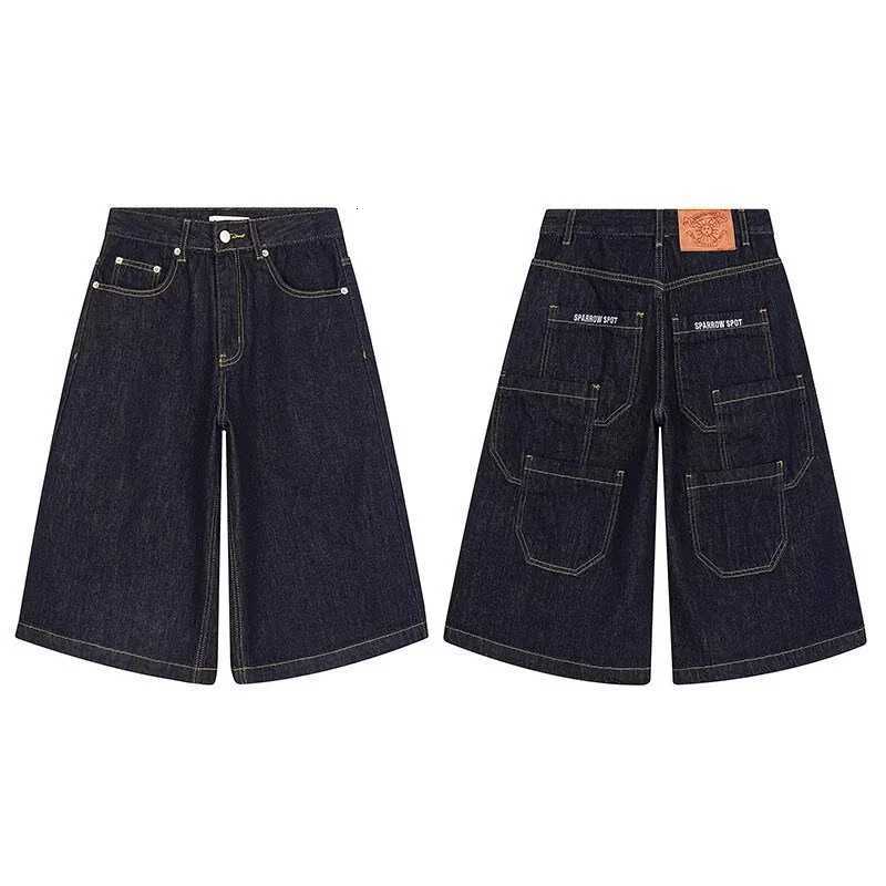 Mens High Street Multi-Pocket Summer Y2K Cargo Jorts American Casual Straight Leg Baggy Denim Shorts Hip Hop Retro Short JeansJ260713 - view 6
