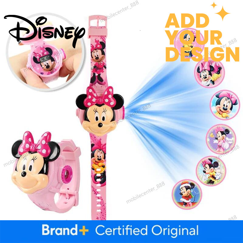 Fashion Stitch Projection Children Watches for Girls Unicorn Minnie Princess Elsa Kids Watch Digital Clock Student Toys Gifts - view 4