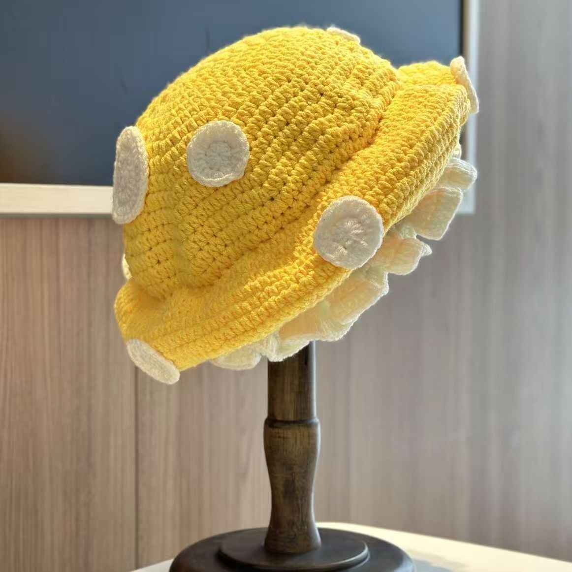 Beanie Skull Caps Mushroom-Themed Winter Crochet Beanie for Women - Flattering Face Shape Knit Fisherman Hat with Forest Fairy Tale Charm Cute and War - view 8