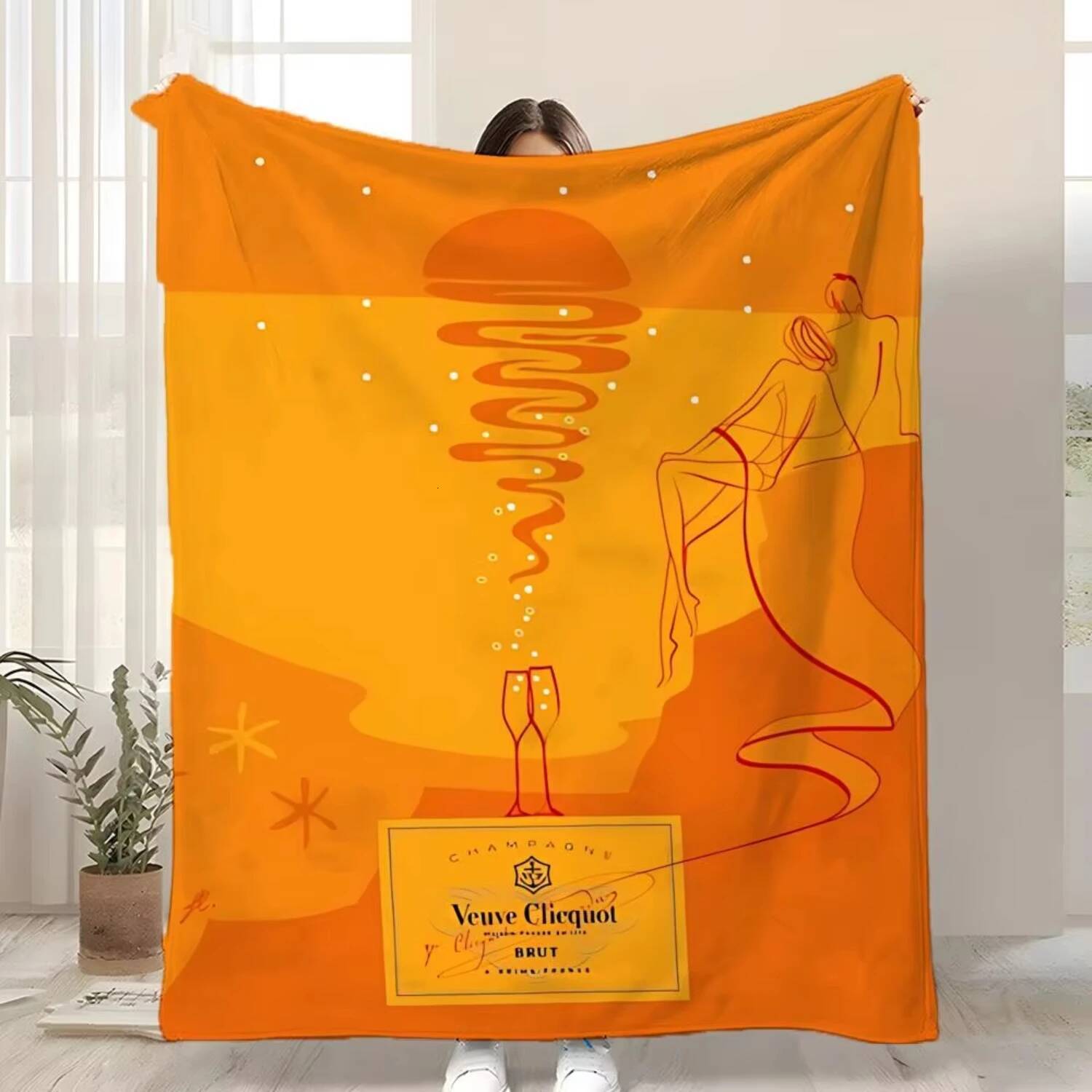 V-Veuve ClicquotS ART Kid-Friendly Flannel Throw Blanket Soft Warm Anti-Static Washable All Season J260720 - view 4