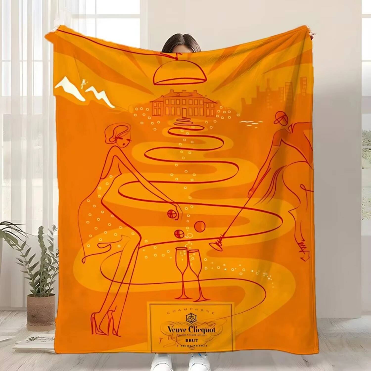 V-Veuve ClicquotS ART Kid-Friendly Flannel Throw Blanket Soft Warm Anti-Static Washable All Season J260720 - view 6