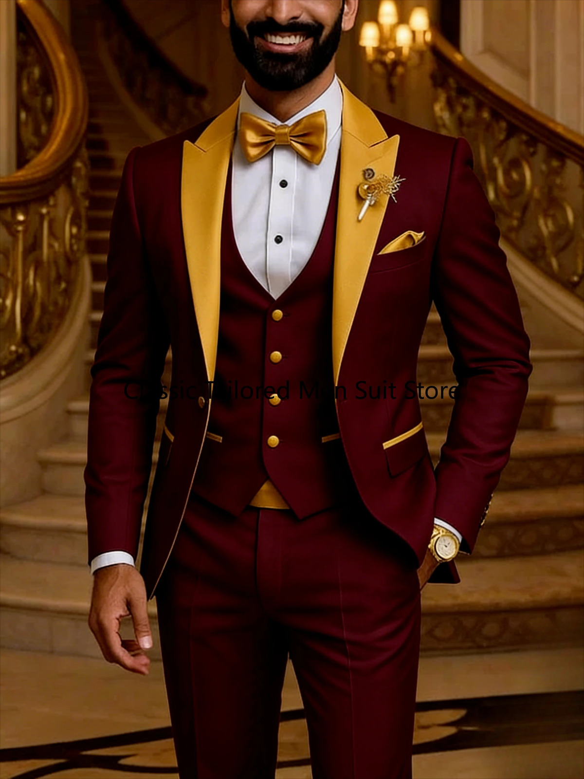 Quality Mens Suit Fit Tuxedo 3 Pieces Suit Dress Wedding Work Party 260717 - view 4