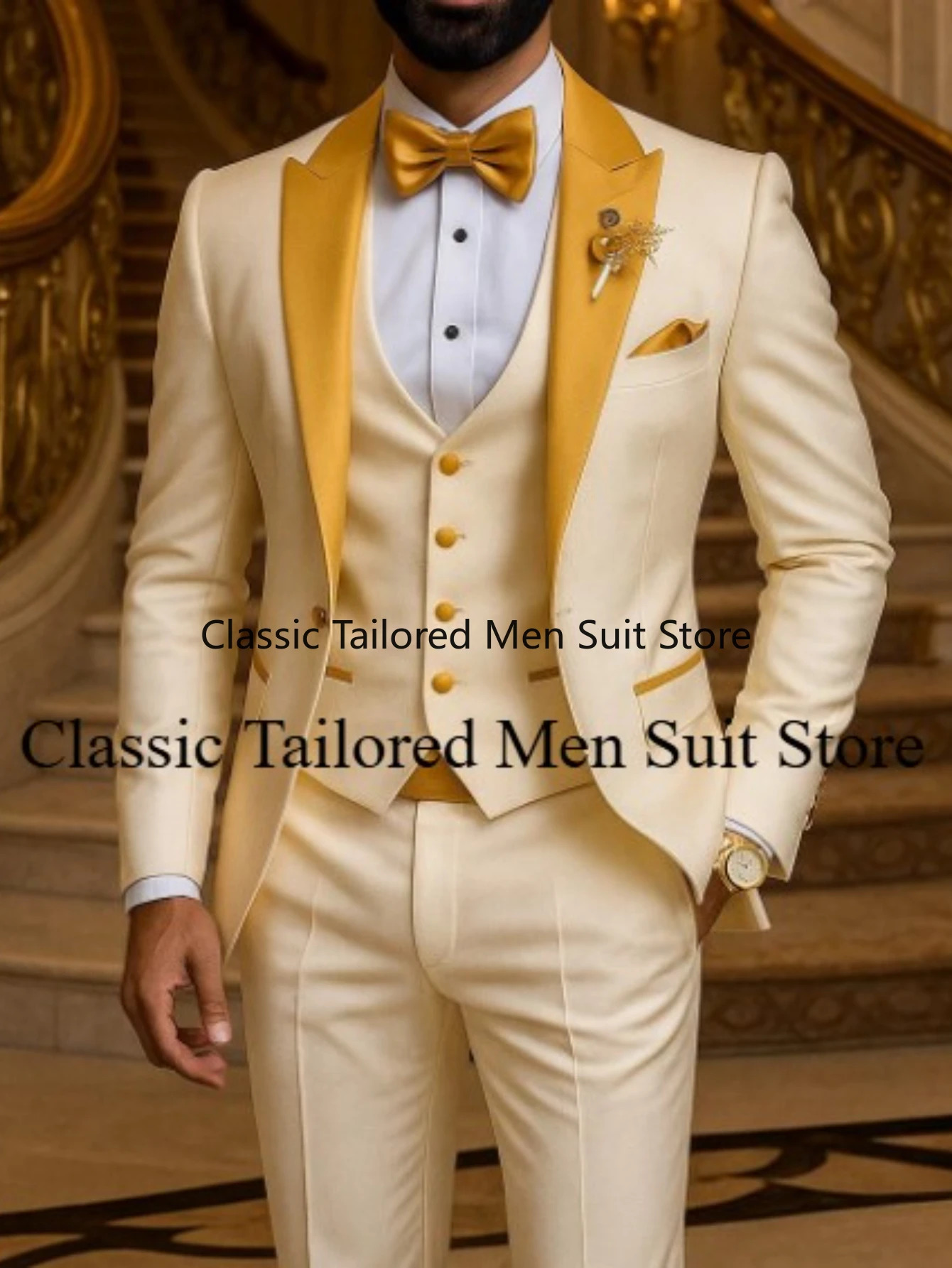 Quality Mens Suit Fit Tuxedo 3 Pieces Suit Dress Wedding Work Party 260717