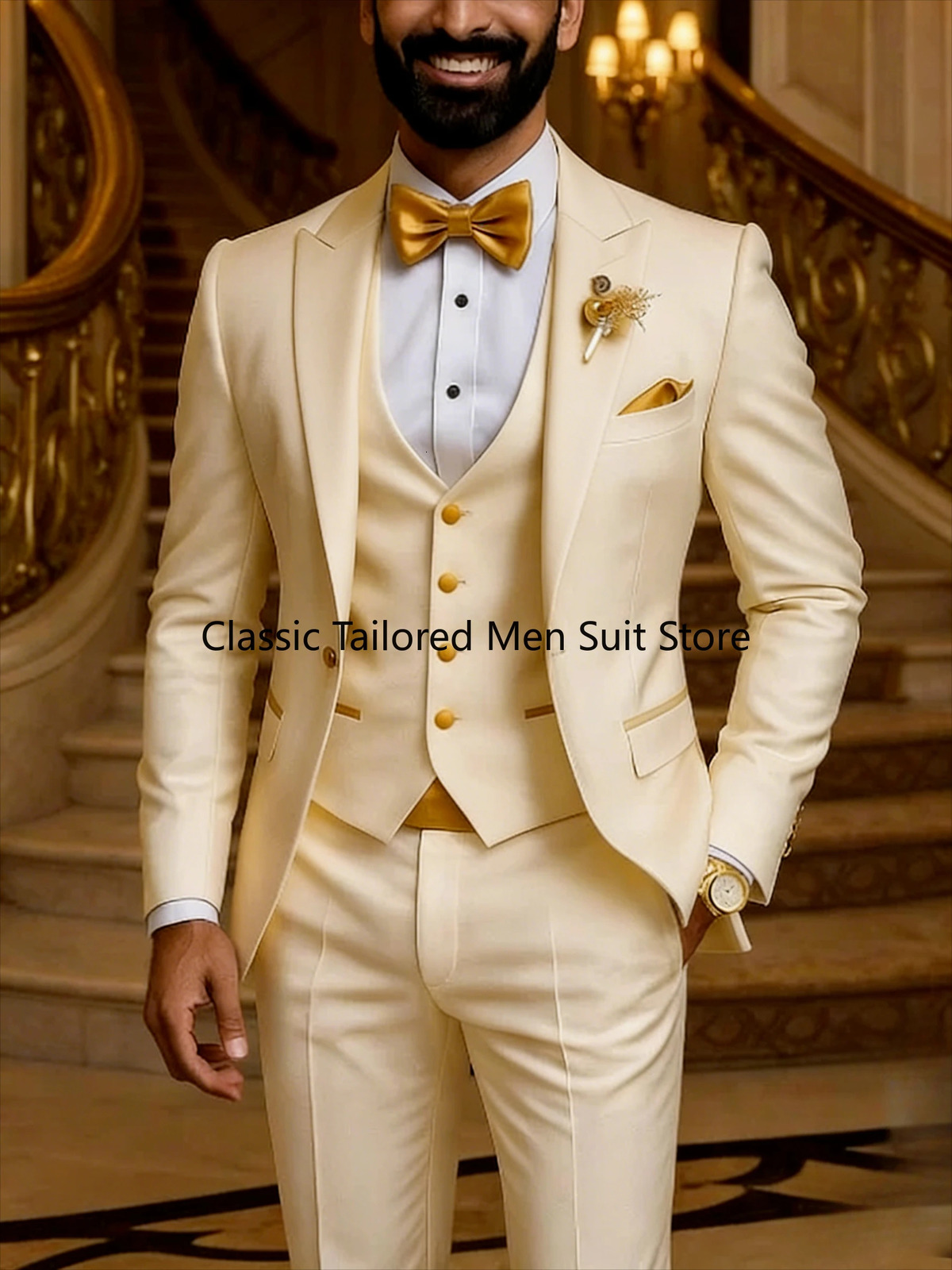 Quality Mens Suit Fit Tuxedo 3 Pieces Suit Dress Wedding Work Party 260717 - view 6