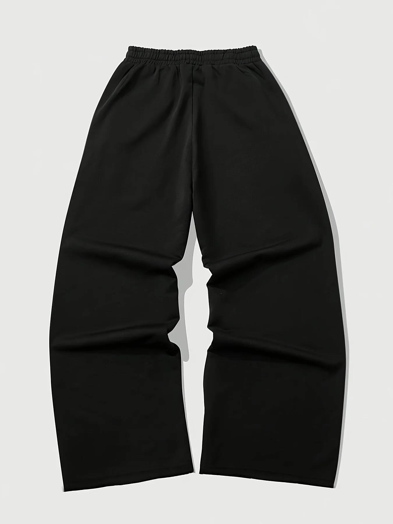 2026 Summer Kids Quick Dry Loose Pants Black Rhinestone Star & Cursive Print Drawstring Elastic Waist Casual Streetwear Trousers J260720 - view 3