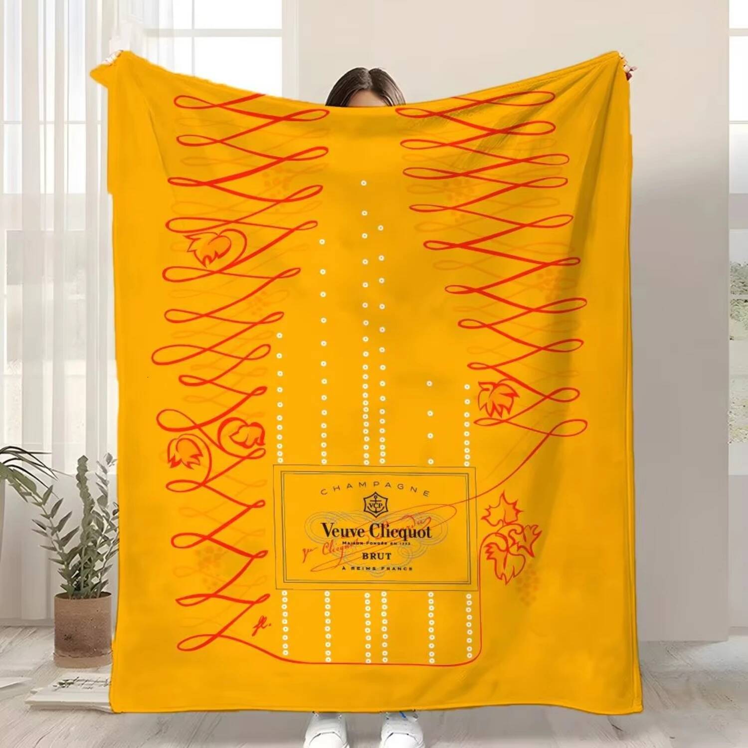 V-Veuve ClicquotS ART Kid-Friendly Flannel Throw Blanket Soft Warm Anti-Static Washable All Season J260720 - view 7