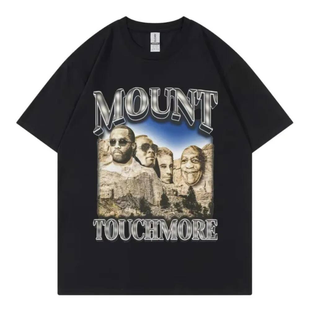 Funny P Diddy Mount Touchmore T Shirt Hip Hop Vintage Clothing Short Sleeve T-shirt Men's Fashion Oversized Streetwear T-shirts 26Y0720
