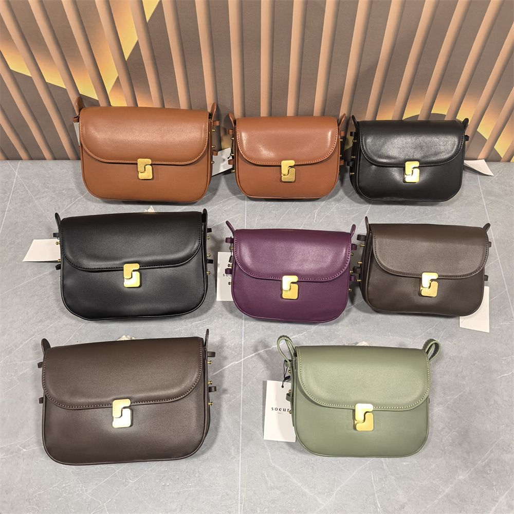 Cross-Border Hot-Selling French Niche SOEUR Elegant Classic Crossbody Bag| Studded Small Square Bag Commuter Bag Shoulder Bag Fashion Bag