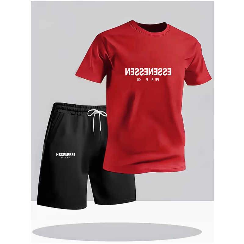 Tuta Da Uomo Completi Estivi T-Shirt Pantaloncini Completi Completo Da Uomo Completi Abbigliamento Sportivo S2607206WIG-image