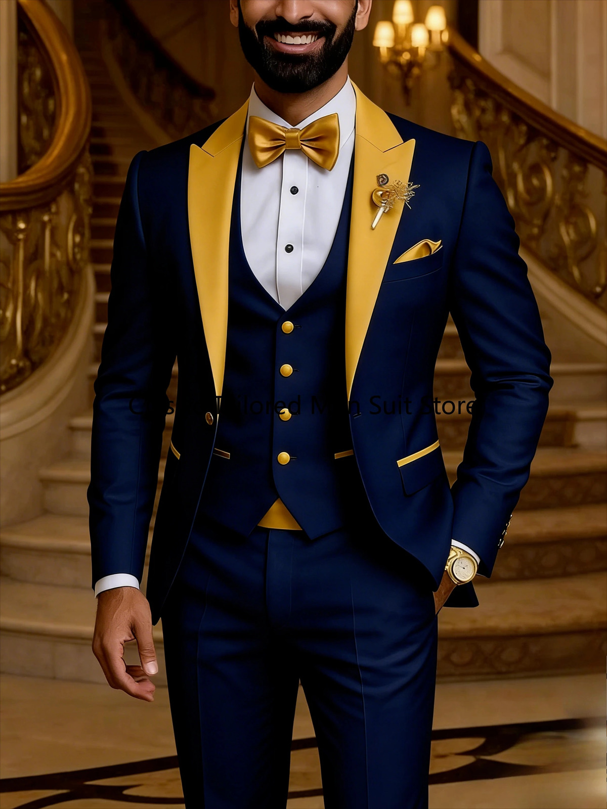 Quality Mens Suit Fit Tuxedo 3 Pieces Suit Dress Wedding Work Party 260717 - view 3