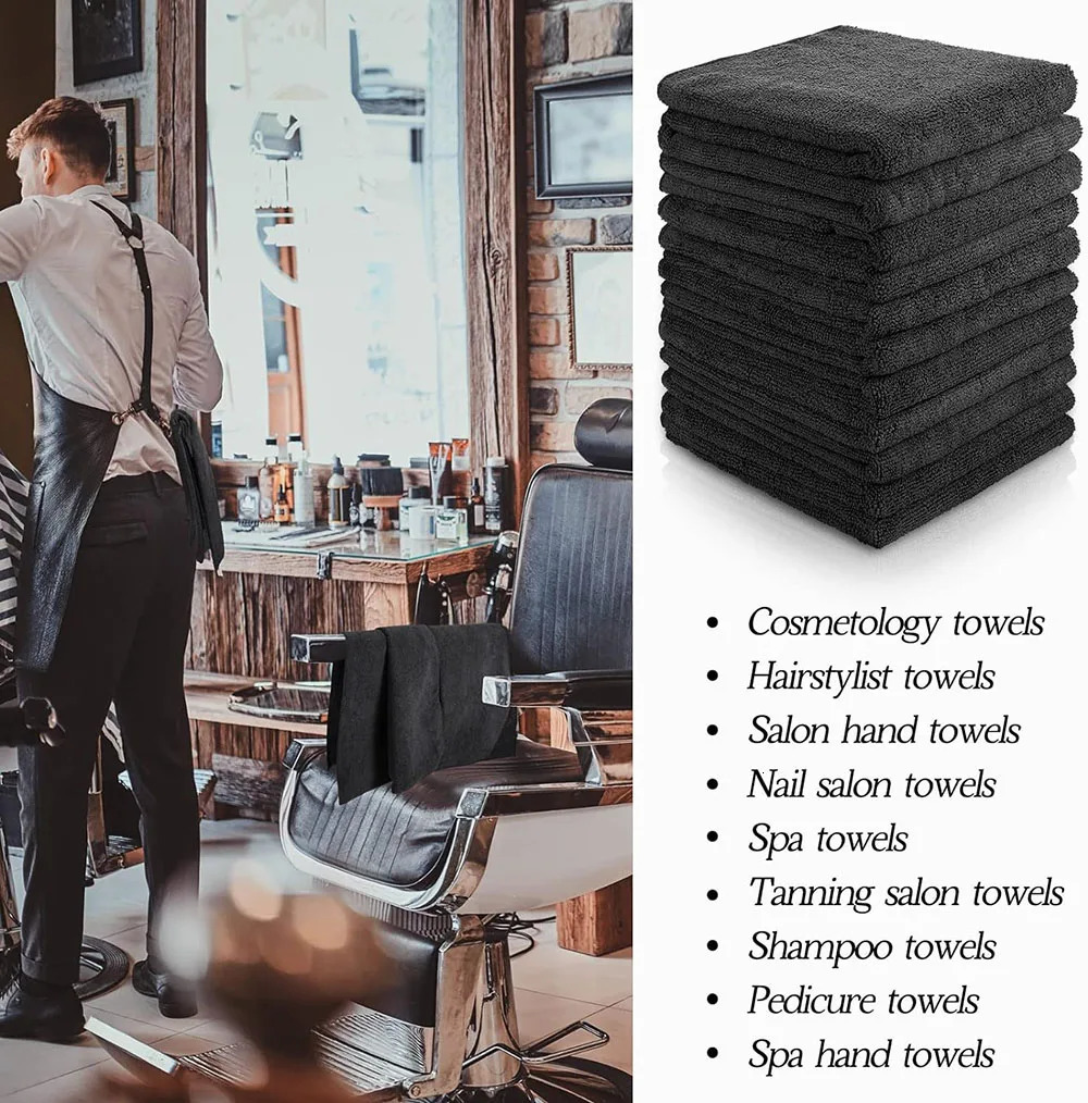 51020PCS Bleach Proof Towels Bulk Microfiber Absorbent Salon Hair Towels Quick Dry Hand Towels for Gym Bath Spa Shaving Barber 260717BJ - view 6