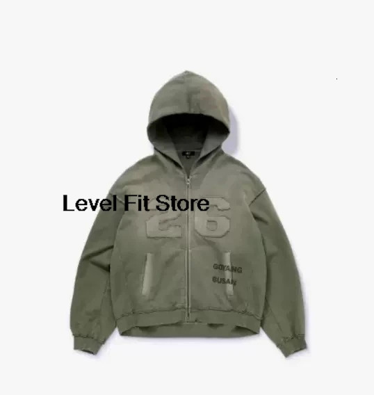 2026 Retro Washed Grey Hoodie ARIRANG hoodies Casual zipper jacket Sports Streetwear 260720