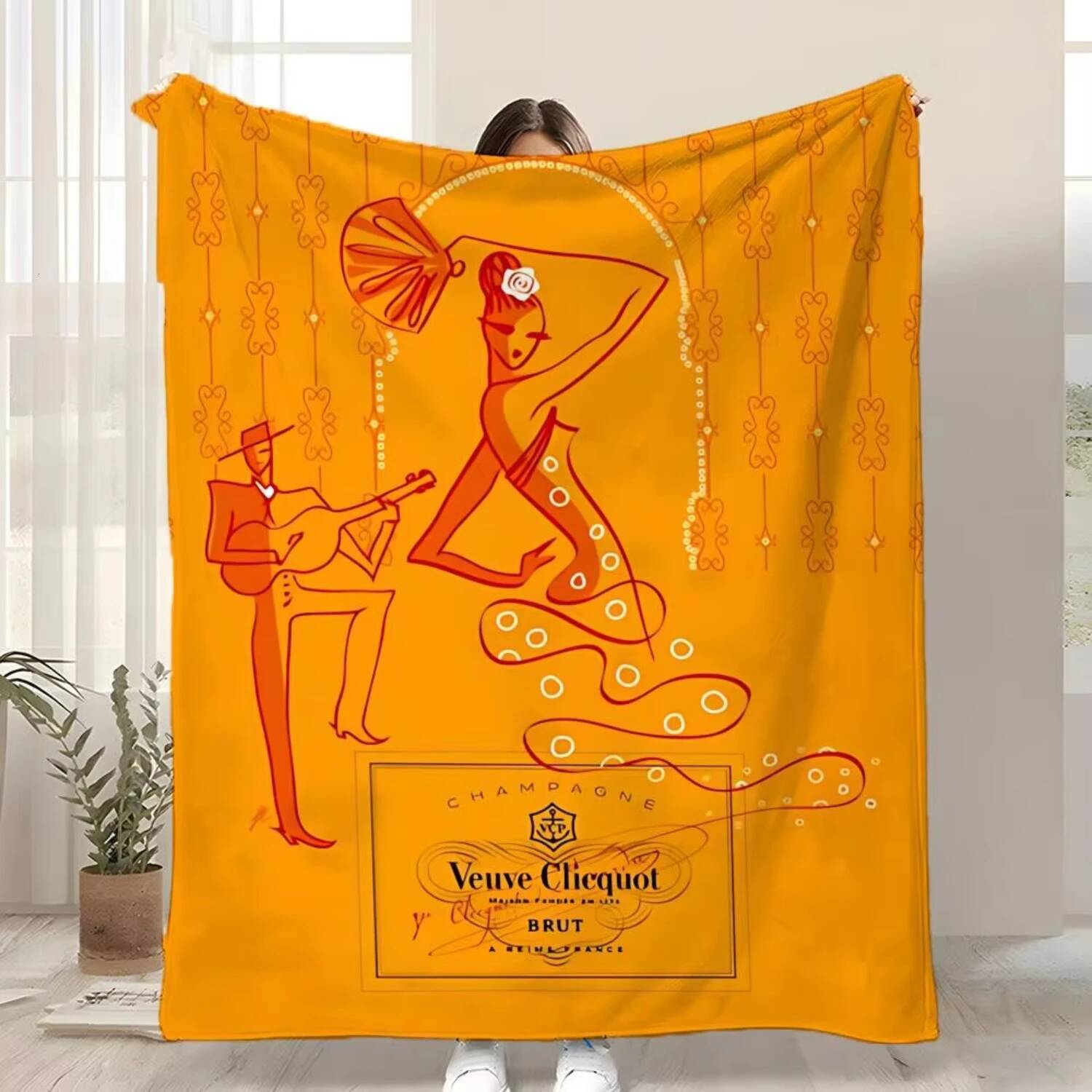V-Veuve ClicquotS ART Kid-Friendly Flannel Throw Blanket Soft Warm Anti-Static Washable All Season J260720 - view 5