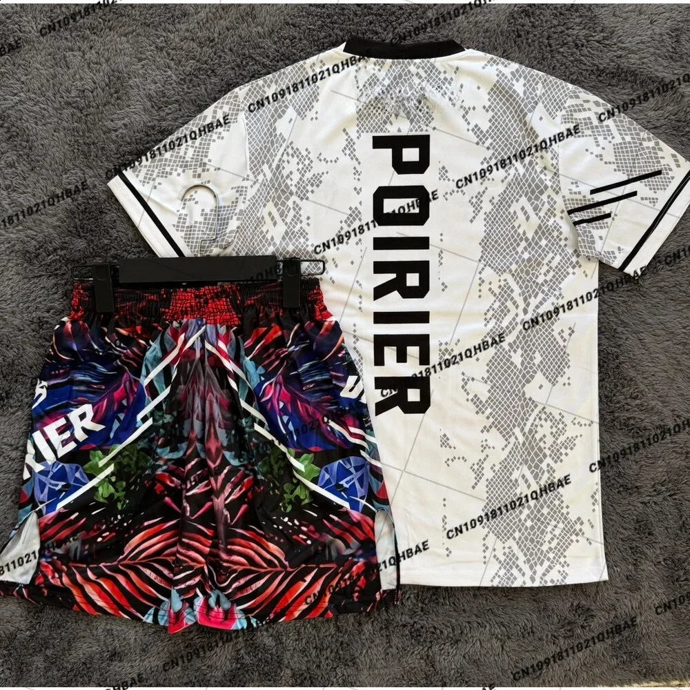 Summer Top Boxer MMA Octagonal Cage Dustin Poirier Tshirt Shorts Set Men Sports Training Running Speed drying Fighting 260721