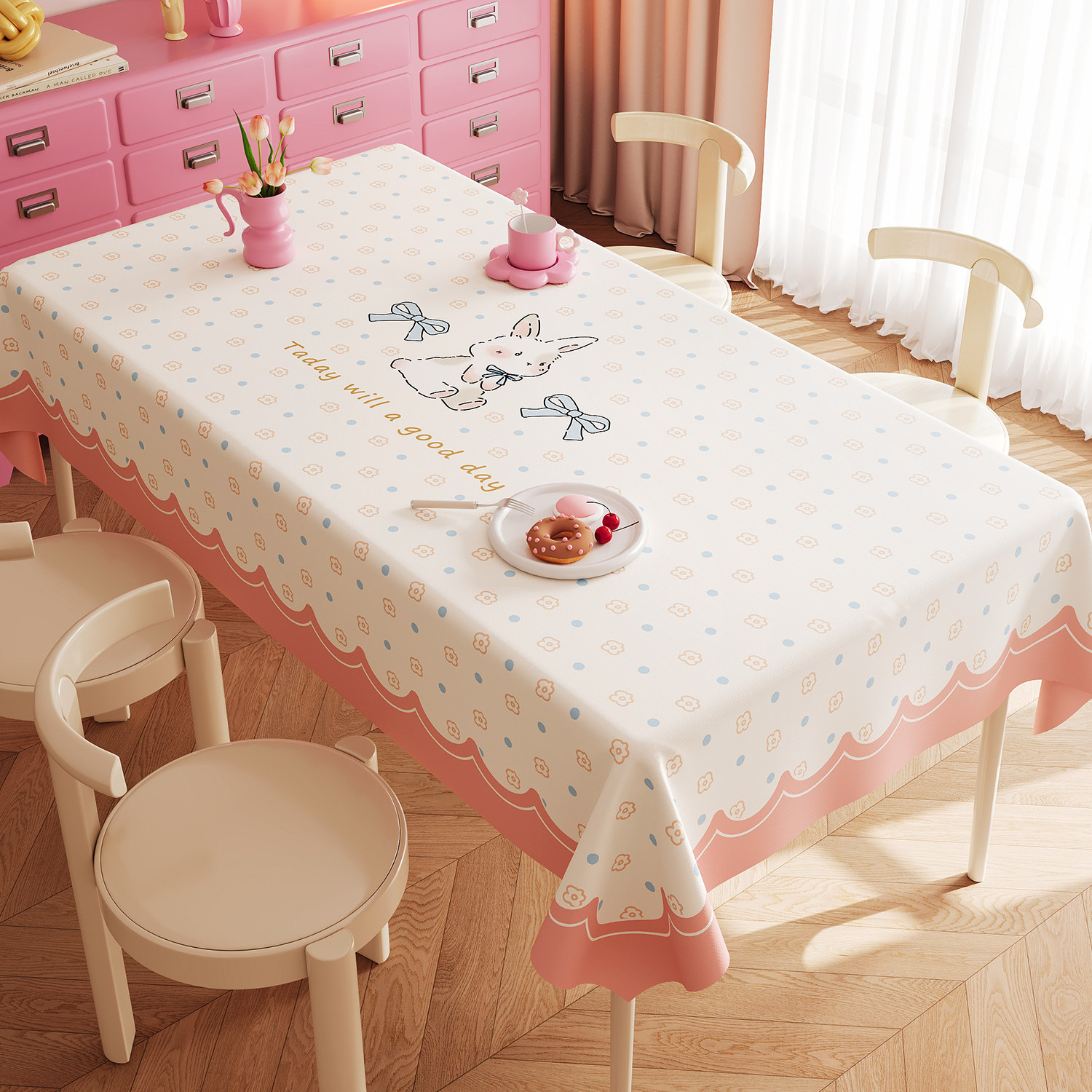 YL-38970 Custom Pastoral Style Tablecloth Rectangular, Maintenance Free, Waterproof, Oil Proof, and Heat Resistant Suitable for Dining Tables and Coff