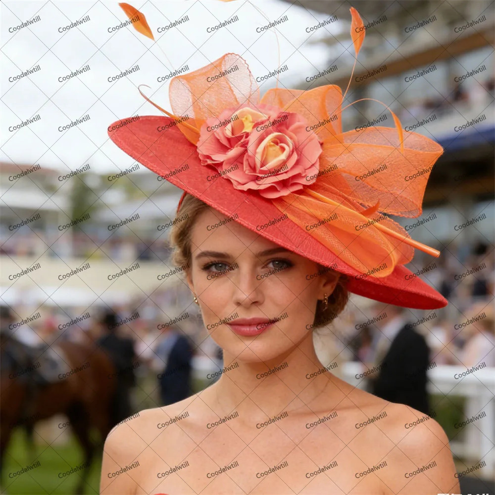 Brown Big Fascinator Hat Women Ladies Kentucky Drby Church Headpiece Bride Wedding Millinery Cap Charming Race Party 260721 - view 3