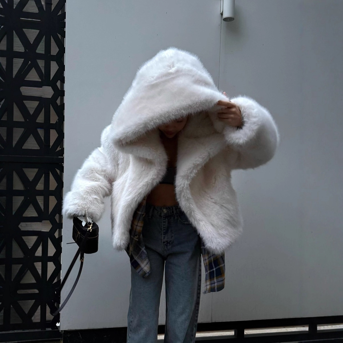Cross-Border Hooded Faux Coat Fox Short Plush Jacket Autumn Winter Women's Fur Top - view 4