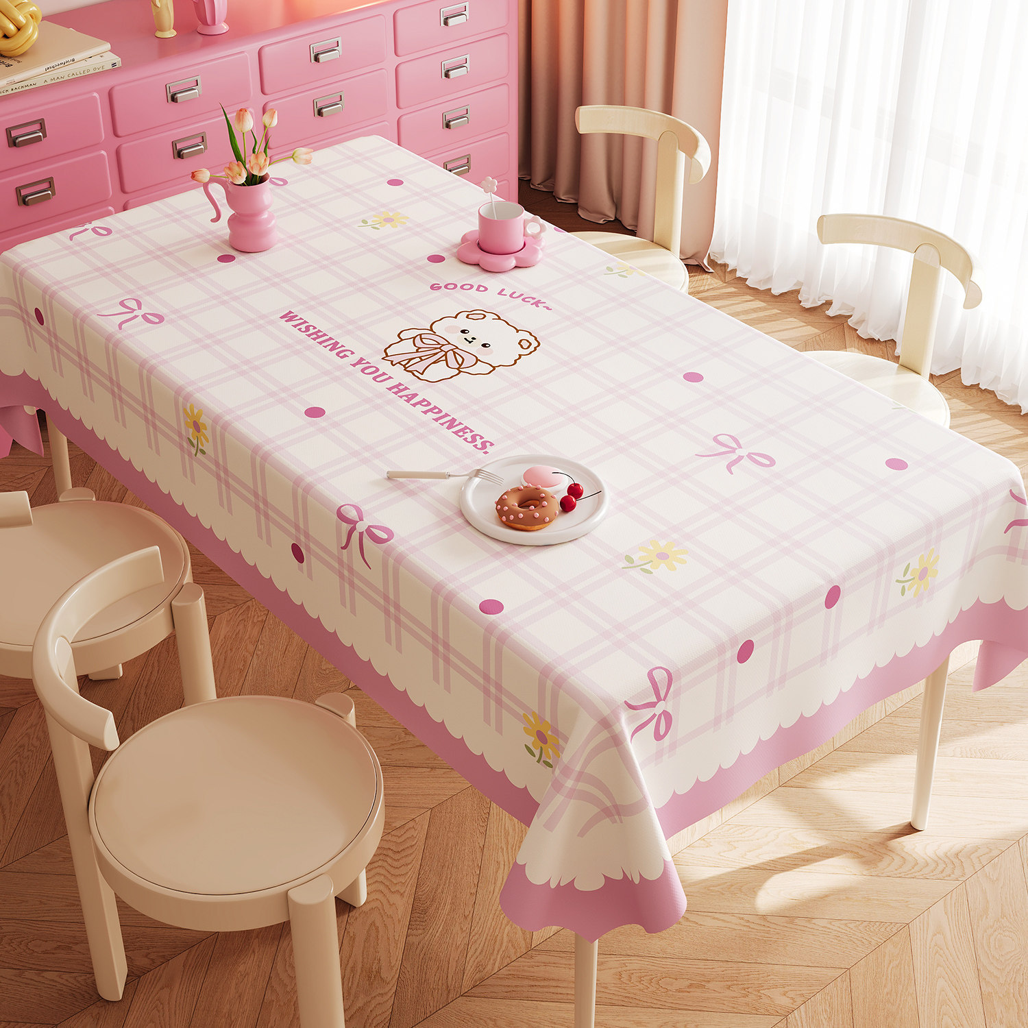YL-38970 Custom Pastoral Style Tablecloth Rectangular, Maintenance Free, Waterproof, Oil Proof, and Heat Resistant Suitable for Dining Tables and Coff