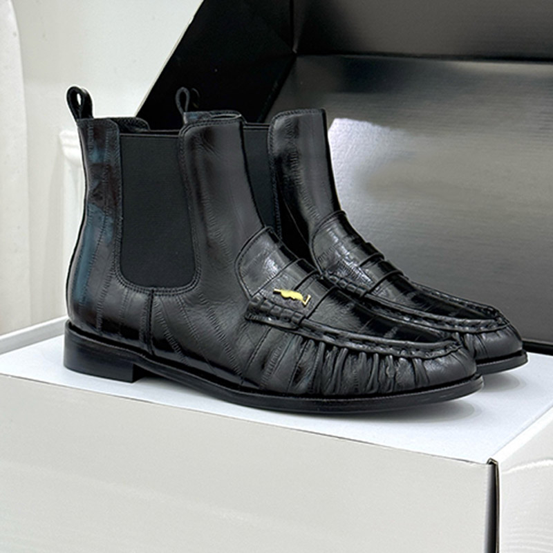 Stivali Chelsea Plissettati Autunno Inverno Da Donna Stivaletti Italiani In Ver…