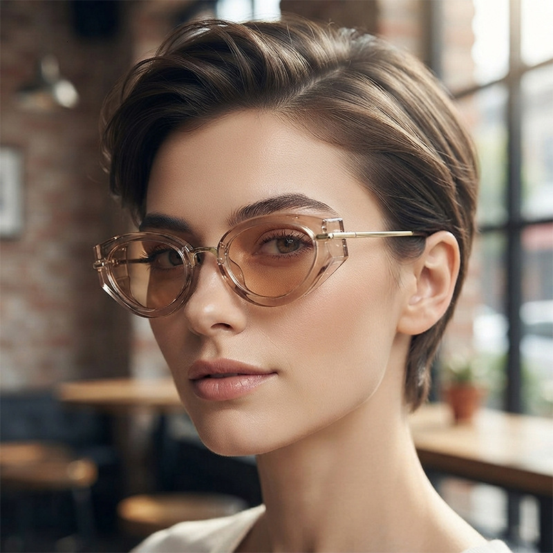 fashion cat-eye retro oval Luxury versatile for outdoor leisure, driving, sports, trendy women's sunglasses - view 4