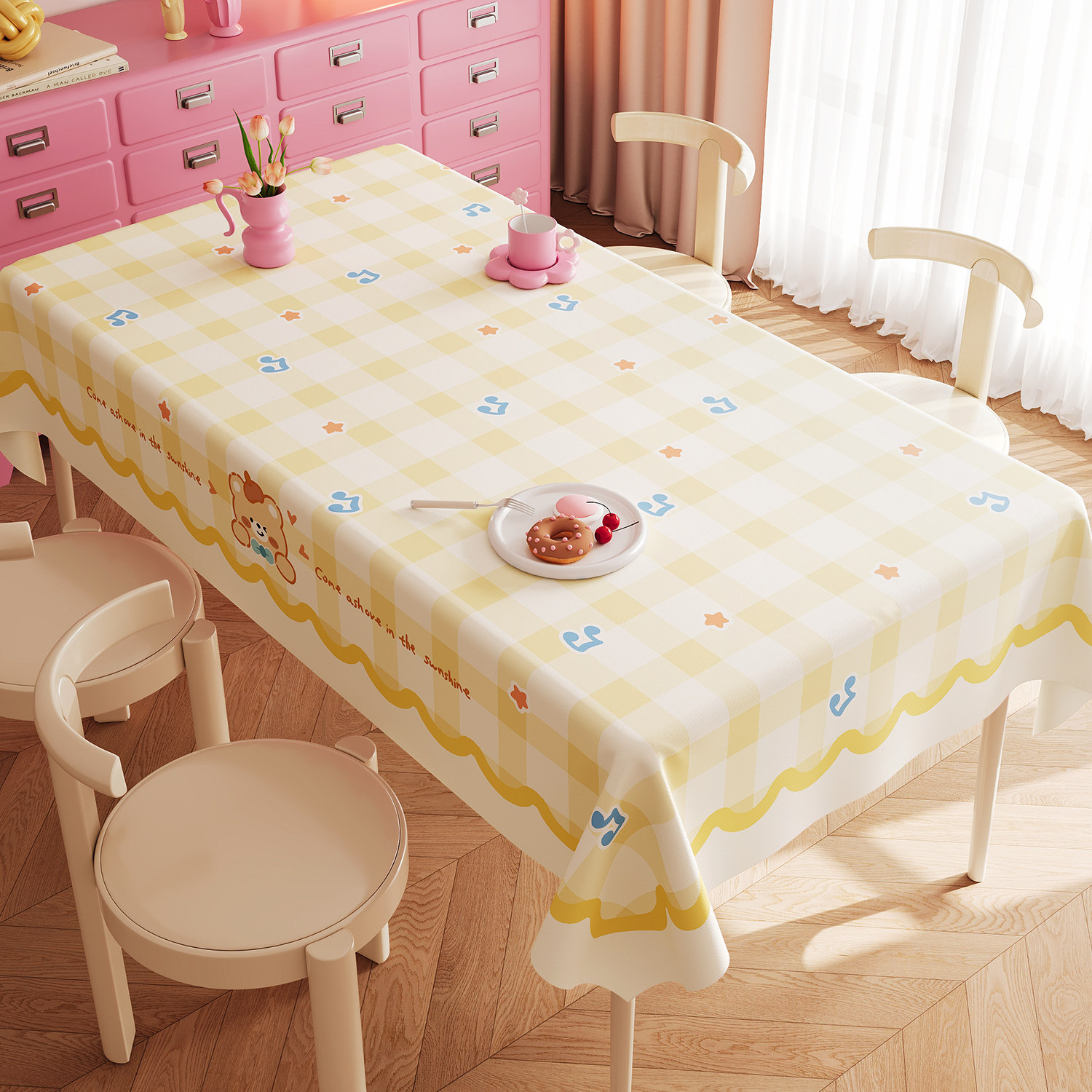YL-38970 Custom Pastoral Style Tablecloth Rectangular, Maintenance Free, Waterproof, Oil Proof, and Heat Resistant Suitable for Dining Tables and Coff