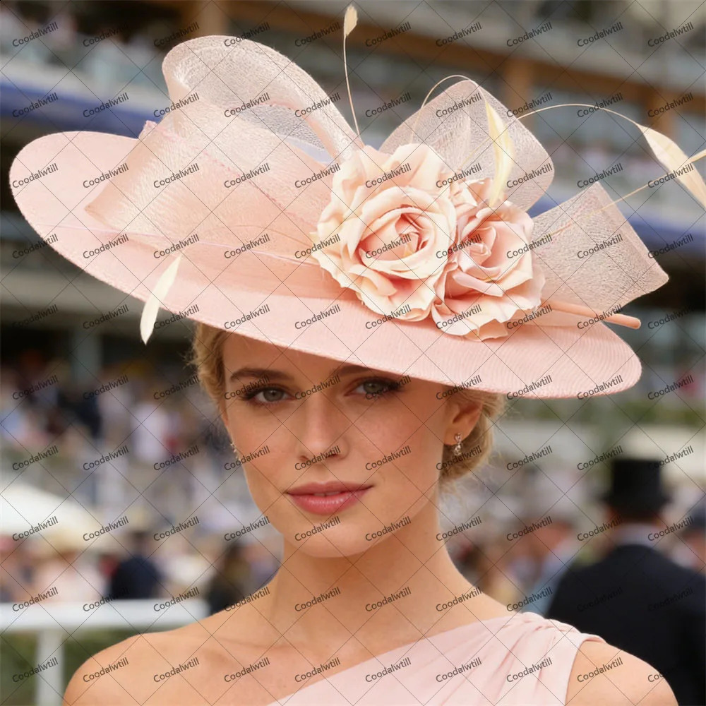 Brown Big Fascinator Hat Women Ladies Kentucky Drby Church Headpiece Bride Wedding Millinery Cap Charming Race Party 260721 - view 6