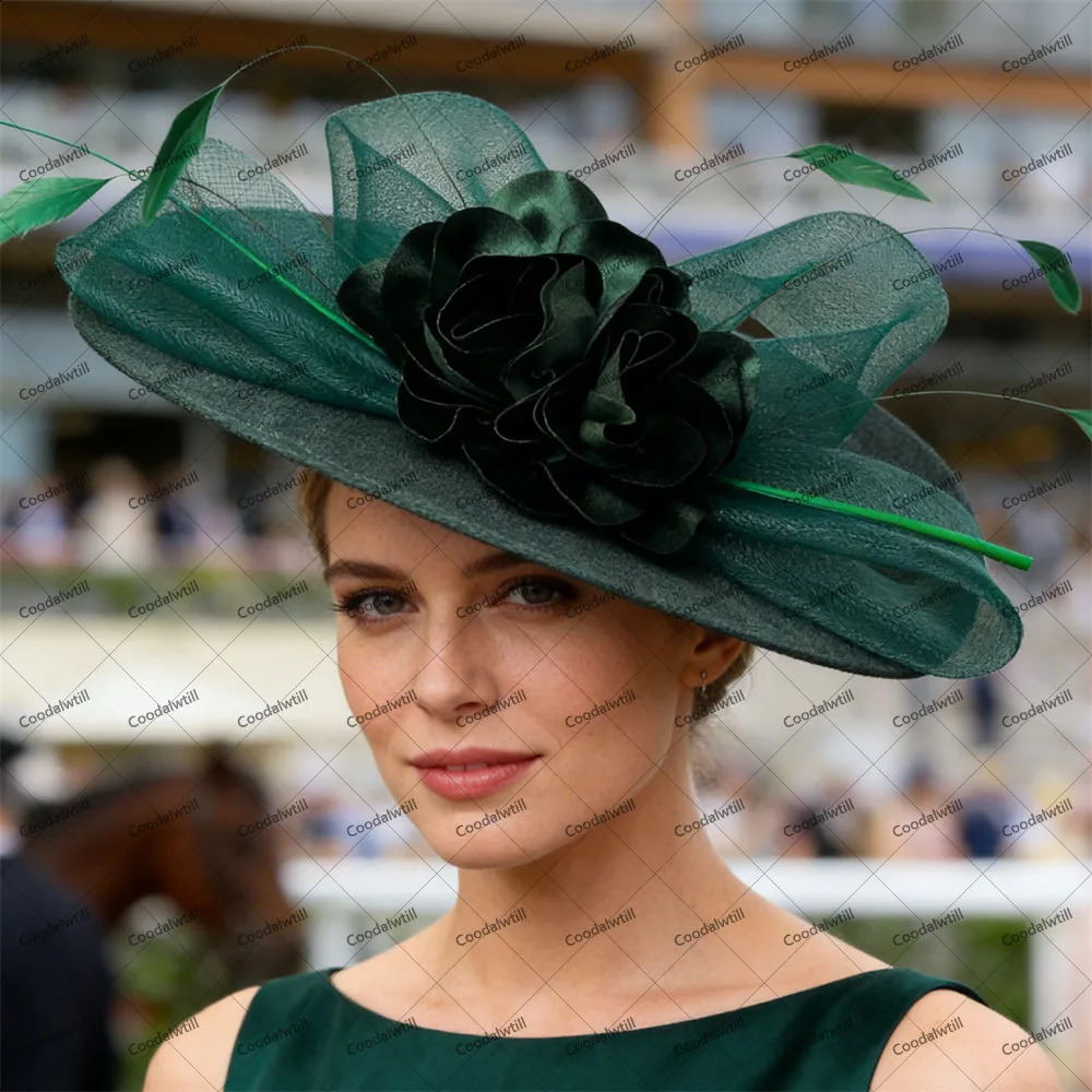 Brown Big Fascinator Hat Women Ladies Kentucky Drby Church Headpiece Bride Wedding Millinery Cap Charming Race Party 260721 - view 4