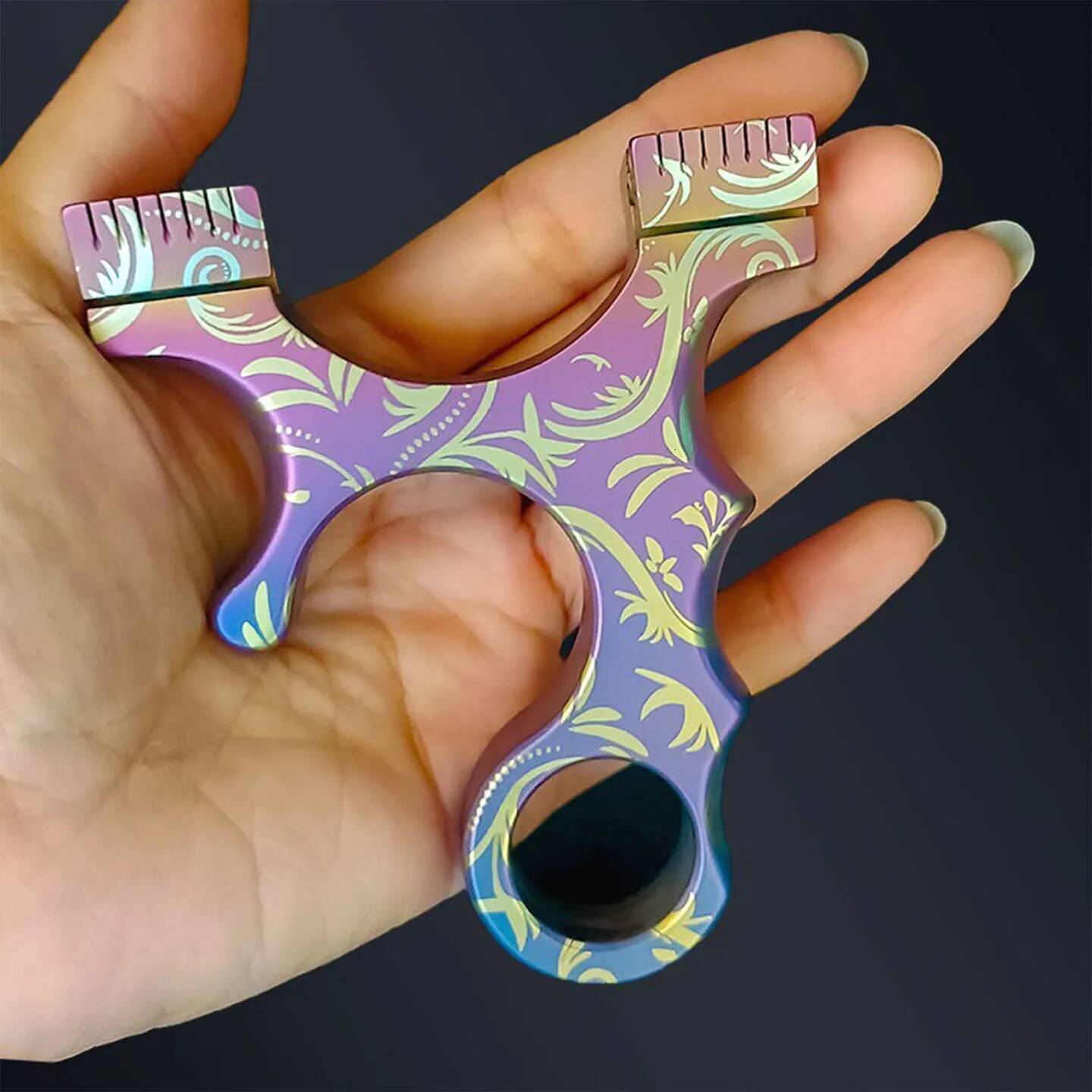 TC21 Titanium Alloy Is A High-end Precise Flat-leather Quick-press Pocket Slingshot for Outdoor Camping EDC Tool W260629 W260707