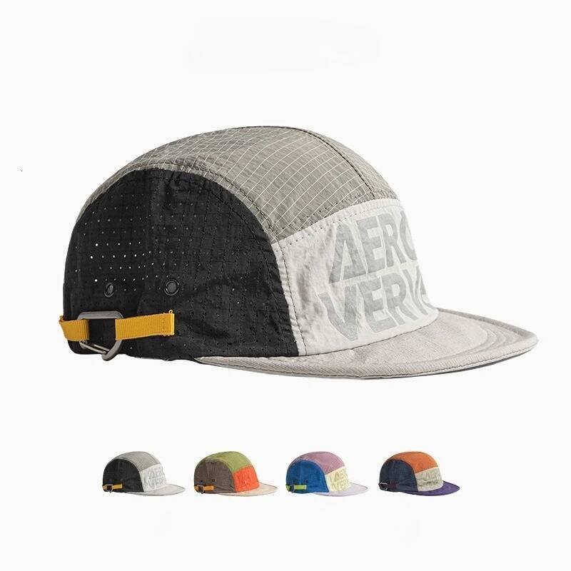 Quick Dry 5 Panel Camp Cap Women Summer Breathable Mesh Running Hat Outdoor Sports Adjustable Baseball Caps Men 26Y0701