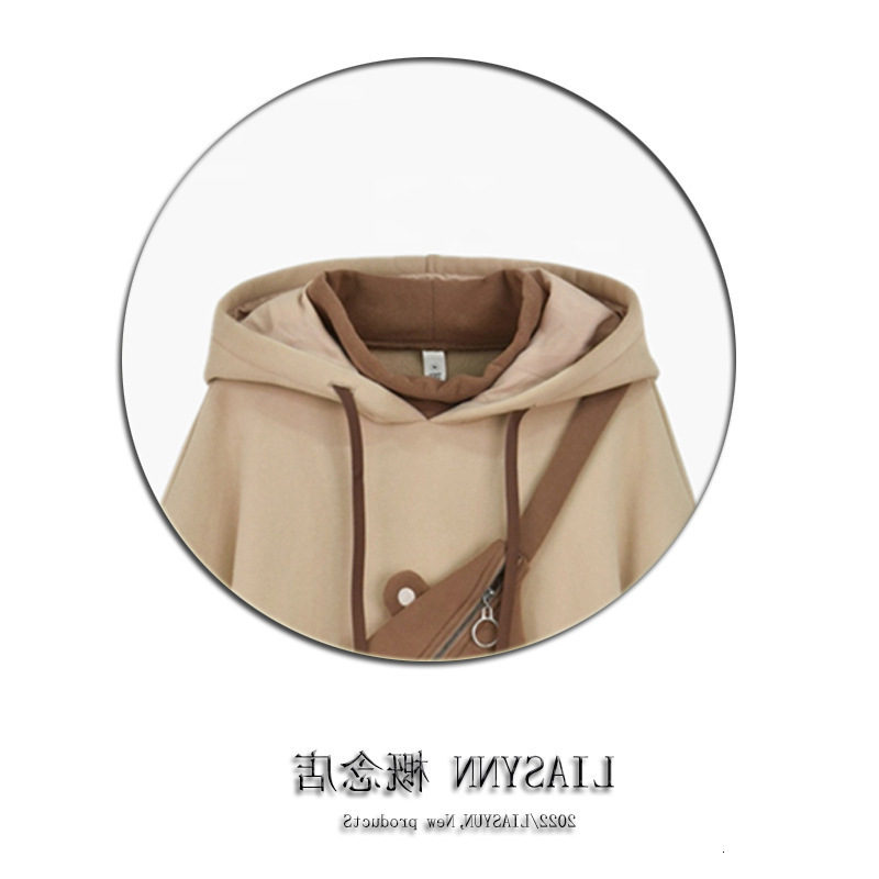 Kawaii Cute Oversize Hoodie With Bag Womens Autumn Patchwork Sweatshirts Pullovers Japanese Streetwear Aesthetic Hoodies 240813