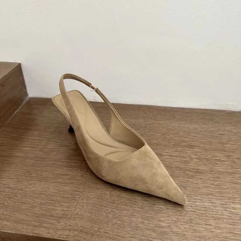 Women Spring Autumn Suede Kitten Heel Pumps Slingback Pointed Toe Leopard Print Casual Office Party ShoesT260721 - view 5