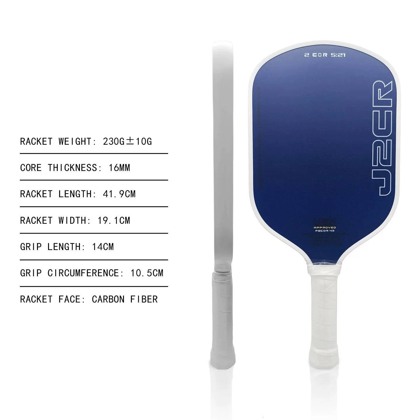 HONOLULU J2CR Pickleball Rough Surface Power Paddle Featuring PowerFlex Technology Foam Core CFC Carbon Fiber J260721 - view 5