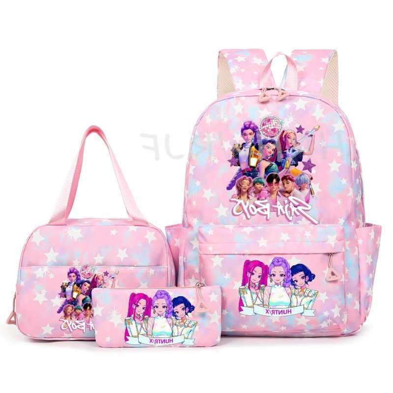 Kpop 3 Pezzi/Set Borse Da Scuola Per Cacciatore Di Demoni Ragazze Adolescenti R…