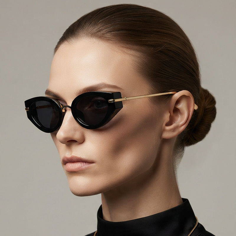fashion cat-eye retro oval Luxury versatile for outdoor leisure, driving, sports, trendy women's sunglasses - view 3