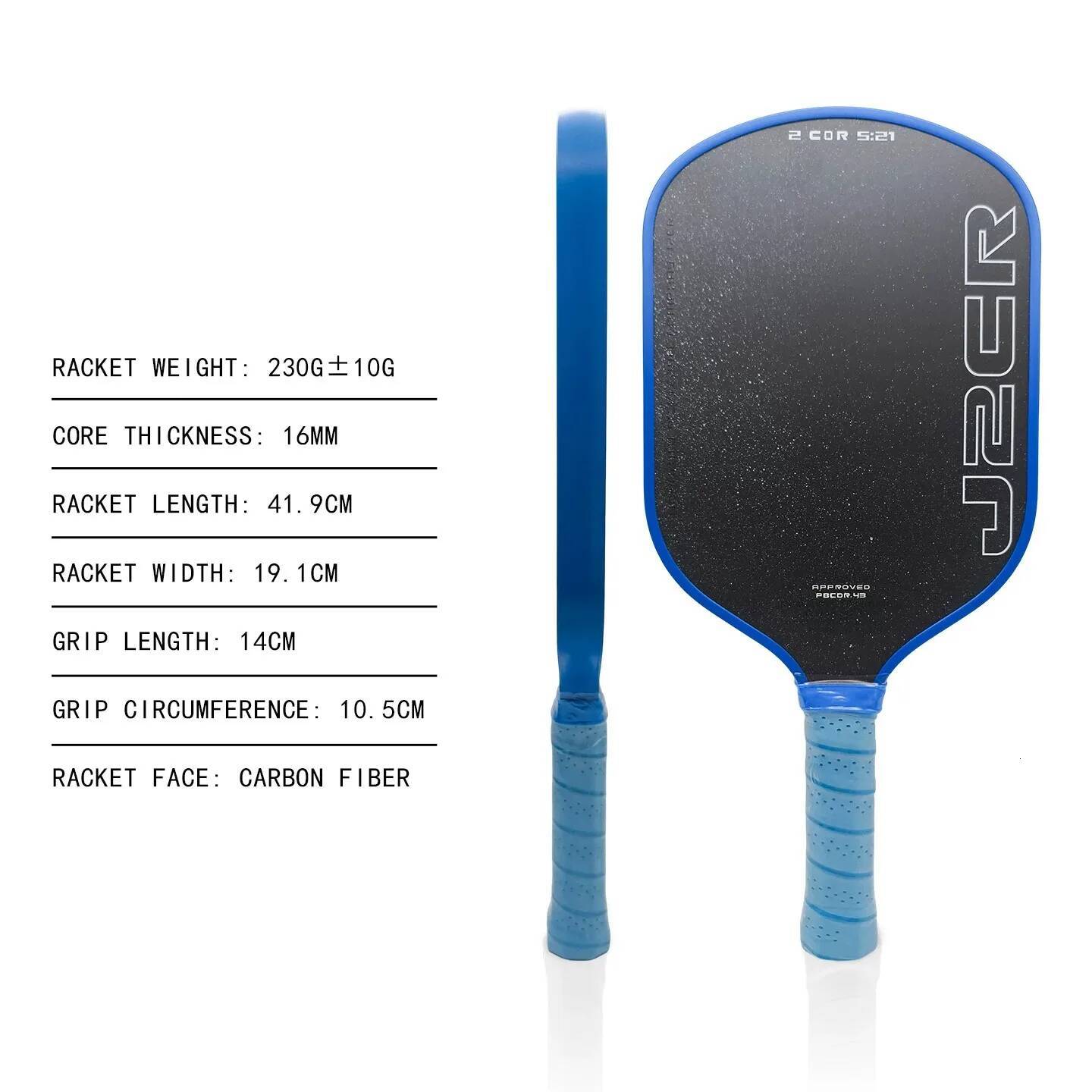 HONOLULU J2CR Pickleball Rough Surface Power Paddle Featuring PowerFlex Technology Foam Core CFC Carbon Fiber J260721 - view 4