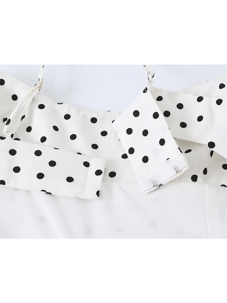 TFMLN Chic Women White Black Polka Dot Maxi Dress Fashion Backless Sling Dresses 2026 Summer Ladies Splice Beachwears 260721 - view 7