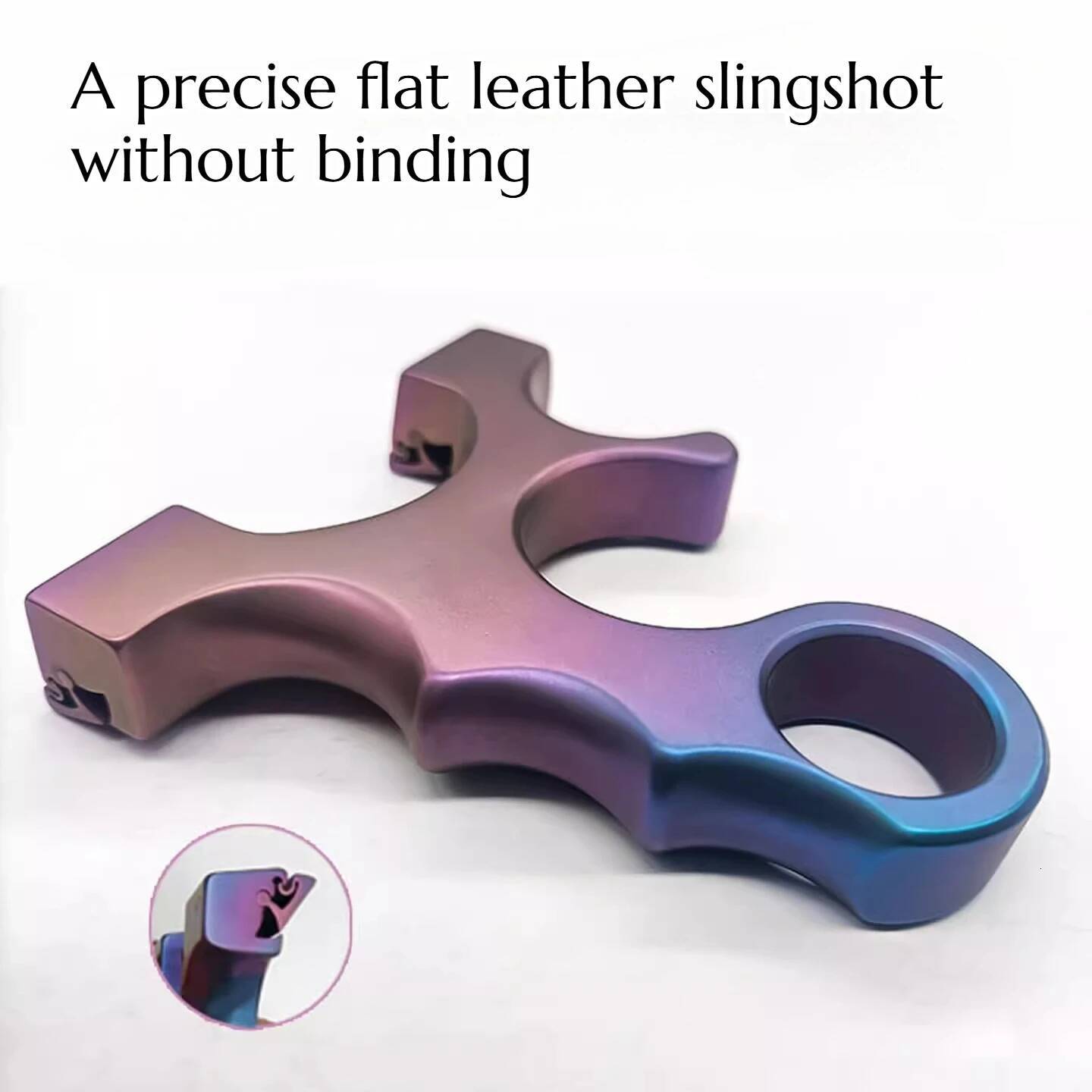 TC21 Titanium Alloy Is A High-end Precise Flat-leather Quick-press Pocket Slingshot for Outdoor Camping EDC Tool W260629 W260707 - view 5